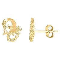 10k Yellow Gold Mens Scorpion Stud Earrings Jewelry for Men