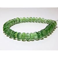Green Fluorite Smooth Rondelle Beads 100 Persent Natural Gemstone Size 13.3x7.7 mm 8.5