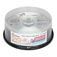 SKILCRAFT 7045-01-599-2658 Encrypted DVD-R on Spindle, 4.7GB Capacity, Silver (Pack of 25)