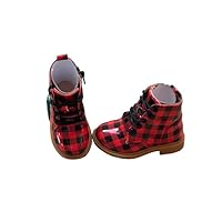 Buffalo Plaid Toddler Kids Boots, Buffalo Check Booties