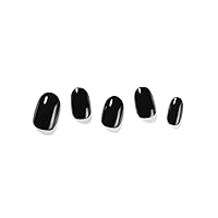 Dashing Diva Glaze Nail Strips - Real Black | Works with Any LED Nail Lamp | Long Lasting, Chip Resistant, Semicured Gel Nail Strips | Contains 34 Salon Quality Black Nail Wraps, 1 Prep Pad, 1 Nail File