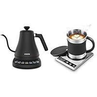 COSORI Electric Gooseneck Kettle with 5 Variable Presets, 100% Stainless Steel Inner Lid & Bottom, Coffee Mug Warmer & Mug Set, Beverage Cup Warmer for Desk Home Office Use, Coffee gifts