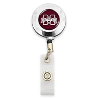 Mississippi State Bulldogs Student ID Holder Badge Reel with Belt Clip