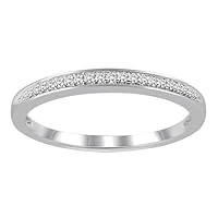 1/8 Carat Diamond Half Eternity Engagement Wedding Band Ring 10K White Gold (I3 clarity, I color)