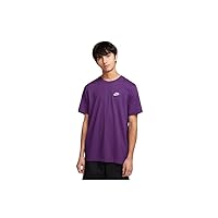 Nike Mens Sportswear Club T Shirt (US, Alpha, Large, Regular, Regular, Purple Cosmos)