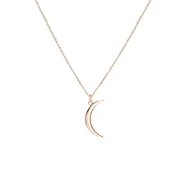 14k Gold Small Half Celestial Moon Pendant Adjustable Necklace 18 Inch Jewelry Gifts for Women in Rose Gold White Gold Yellow Gold