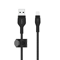Belkin BoostCharge Pro Flex Braided USB A to Lightning Cable 10ft/3M - MFi Certified 20W Power Delivery iPhone Charger Cord - Apple Charger USB A Cable - Fast Charging for iPhone 14, iPhone 13 - Black