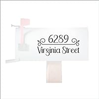 Set of 3 Curly Line Mail Box Numbers & Personalized Address Decals - Die-Cut Vinyl Address Numbers for Mailbox - Glossy Mailbox Numbers for Outside - Smooth Surface Mailbox Address Decals - 11