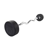 Body-Solid Rubber Coated Fixed Weights Curl Barbells - Weighted Bar for Weightlifting Exercise, Bodybuilding, Strength Training, Squat Rack & Bench Press