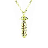 Clear Crystal on Gold Plated Peas In A Pod Necklace