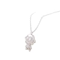 Good dress Ladies Gift Necklace S925 Sterling Silver Jewelry, Sterling Silver Plated Platinum Full Diamond Cute Monkey Necklace, Clavicle Chain, As Shown, 925 Silver