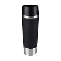 EMSA Germany: Travel Mug Grande - Premium High Performance German Engineered Thermos Vacuum Flask Tumbler, 17oz, Black