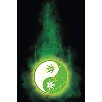 Cannabis Journal: Marijuana Strain Tracker and Review Logbook / Notebook / Diary - Green Smoke Yin Yang Marijuana Leaf Cover