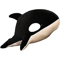 Nice Huggable Big Killer Whale Doll Pillow Whale Orcinus orca Black and White Whale Plush Toy Doll Shark Kids Boys Soft Toys (Black,95cm/37.4 inch)…