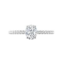 2.50 CT Oval Colorless Moissanite Engagement Ring for Women/Her, Wedding Bridal Ring Sets, Eternity Sterling Silver Solid Gold Diamond Solitaire 4-Prong Set for Her
