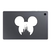 Mouse Face Magic Castle Kingdom Sticker Decals in a Variety of Colours and Sizes (12cm x 10cm, White)
