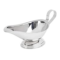 5 oz Stainless Steel Gravy Boat, Saucier with Ergonomic Handle and Big Dripless Lip Spout, Commercial Quality Sauce Boat
