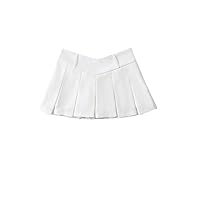 High Waist Women's A-Line Skirts Sexy gray9 Mini Skirt Female Korean Streetwear Vintage Pleated Skirt for Girls S White