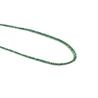 Natural Zambian Emerald Necklace 20 Inch With Sterling Silver Clasp, 24 Cts Faceted Rondelles Beads, Emerald Necklace, Silver Jewelry, May Birthstone