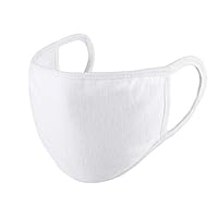 Reusable Cotton Cloth Face Mask with Antimicrobial Finish, White (50 Cotton Masks)