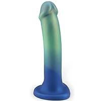 8'' Liquid Silicone Realistic Dildo,Gradient Color Penis for Vaginal and Anal Sex,Adult Sex Toy for G-spot and Prostate Orgasm,Lifelike Dick with Strong Suction Cup Compatible with Strap-on Harness
