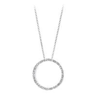 925 Sterling Silver Diamond Circle Necklace Jewelry for Women