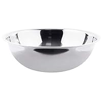 Tezzorio 30 Quart Stainless Steel Mixing Bowl Extra Large, Medium Weight, Polished Mirror Finish Flat Base Bowl, Mixing Bowls/Prep Bowls