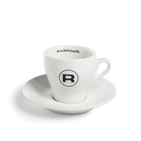 Rocket Espresso 5oz Flat White Cup, White, Porcelain - Set of 2