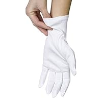 12 Pairs Cotton Gloves, White Gloves for Dry Hands, Cotton Gloves for Sleeping, Moisturizing Night Gloves, White Gloves 100% Cotton, Size L (12 Pairs)