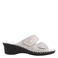 La Plume Women's, Susan Slide Sandals Silver 39 M