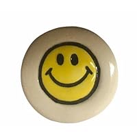 Ceramic Smoke Stone Hand Rolled Unfiltered Cigarette Holder Yellow Smiley Face