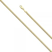 14K Gold 3.3mm Solid Miami Cuban 100 - Length: 22