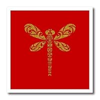 3dRose Dragonfly Totem Tattoo Art Opulent Art Deco Style - Iron on Heat Transfers (ht_355938_3)