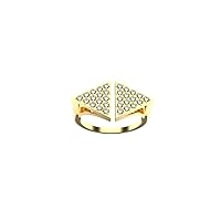 Triangle Shape Natural Diamond Ring For Women And Girls In 14k Solid Gold Ring Diamond Size 1.5MM Diamond Weight 0.23 CTW