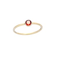 18K Real Gold Ring with Faceted Orange Sapphire natural Gemstone Round shape, Orange color stone studded in yellow gold ring unisex. R_R_011_18K