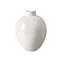 Artissance AM82230108 Ceramic Egg-Shaped, 11 Inch Diameter, White Vase (Décor)