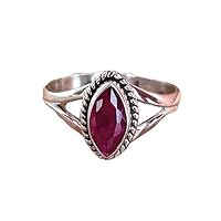 Ruby Ring Statement Ring 925 Sterling Silver Midi Ring Ruby Gemstone Everyday Wear Gift For Her Girls Ring Ruby Jewelry Marquise Ring