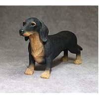 JJM 1:6 Scale Dachshund Dog Pet Figure Animal Collector Car Decoration Resin Model Xmas Gift for Adult (Black)