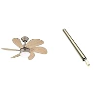Turbo Swirl 78158 76 cm Ceiling Fan with Single Light and Six Blades, Titanium Finish with Opal Frosted Glass & Extension Bar Metal, Titanium-Coloured, 30.5 x 2.18 x 2.18 cm