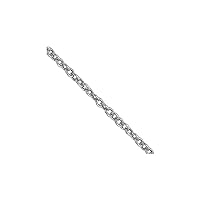 JewelryWeb 14ct Round Anchor Chain Necklace in White Gold Yellow Gold Choice of Lengths 41 46 and 0.7mm