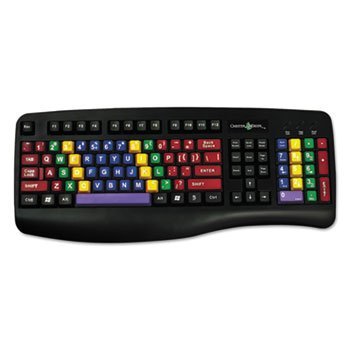 AbleNet LessonBoard 12000029 USB Wired Connection Standard-Size Computer Keyboard with Color-Coded Keys and PS/2 Adapter Included for Training and ...