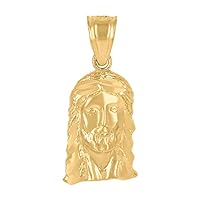 10k Yellow Gold Mens Jesus Religious Charm Pendant Necklace Jewelry for Men