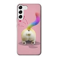 R3923 Cat Bottom Rainbow Tail Case Cover for Samsung Galaxy S23 Plus