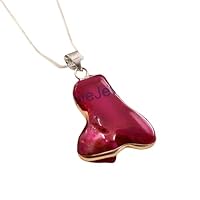 925 Sterling Silver Natural Agate Druzy Gemstone Simple Pendant Necklace Gift Handmade Jewelry