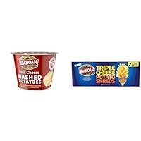 Idahoan Four Cheese Mashed Potatoes, 1.5 oz Cup (Pack of 10) & Idahoan Triple Cheese Shreds Cups, 1.7oz Cup (Pack of 12) - Made with Gluten-Free 100-Percent Real Idaho Potatoes