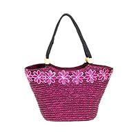 Extra Large Beach Bag Tote, Large Beach Bag for Woman Vacation, Beach Bag Zipper Top Floral Sequin Bling Beach Bag