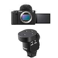 Bundle of Sony Alpha ZV-E1 Full-Frame Interchangeable Lens Mirrorless Vlog Camera - Black Body + Sony Digital Shotgun Microphone ECM-M1,Black