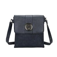 Fontanella Fashion Ladies Big Button Dual Compertment Lightweight Multi-Pockets Handbag Shoulder Crossbody Bag