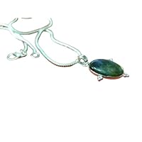 Deepest blue fire oval labradorite pendant-925 sterling silver necklace-Best Christmas Jewelry