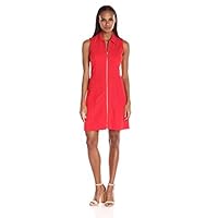 Sharagano Women's Collared Dress Withpockets and Zip